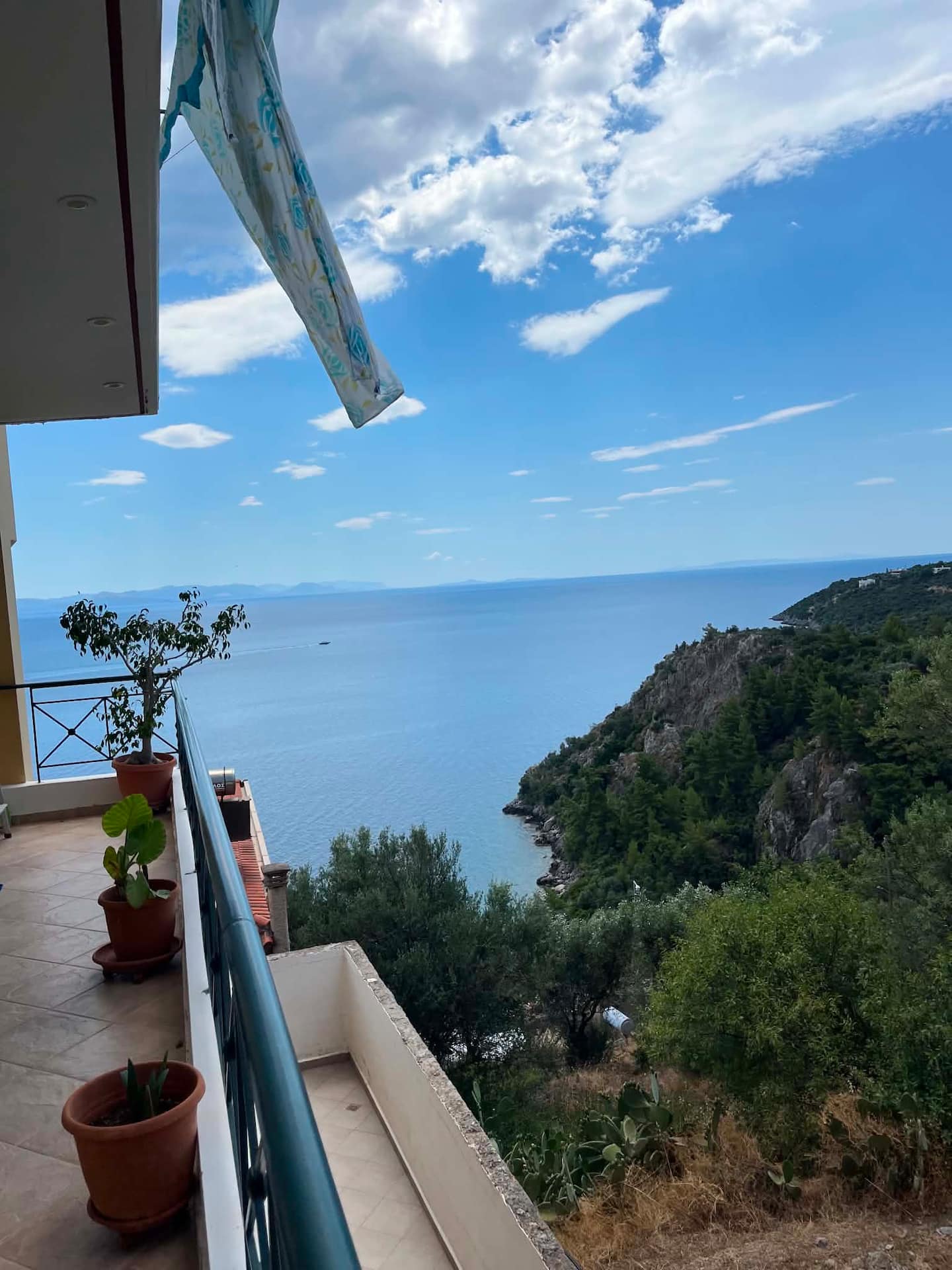 Panoramic view of the Laconian Gulf from the Melitini Apartments veranda